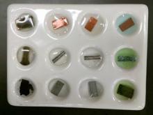 an array of metal samples