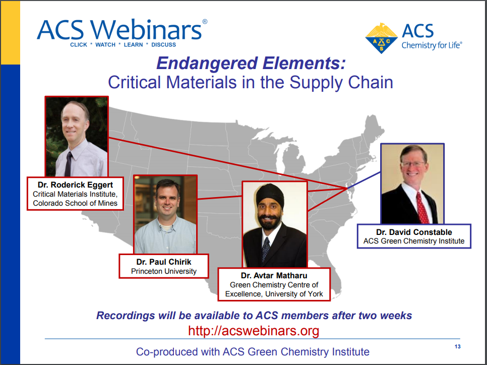 ACS webinar endangered elements
