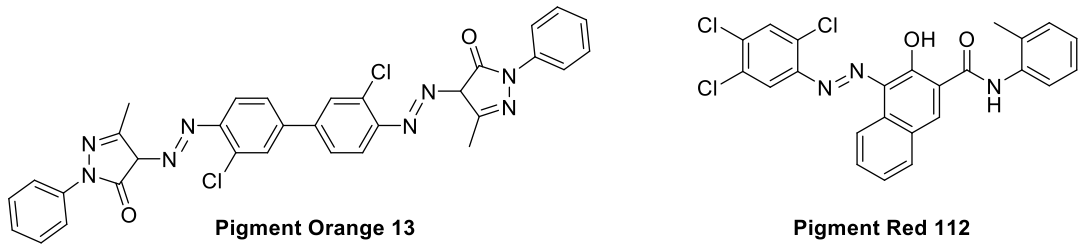 molecular structure of Pigment Orange 13 and Red 112