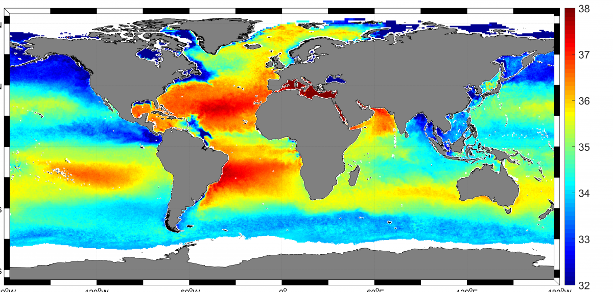 ESA/NASA - SOHO/LASCO sea surface salinity map