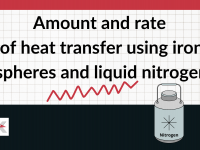 Amount and rate of heat transfer using iron spheres and liquid nitrogen preview image with black spheres around graph grid 
