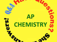 Text reads AP Chemistry Q&A Have Questions? She Has Answers!