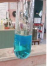 copper solution in test tube