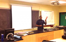 Jason Bradshaw in his classroom