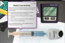 Screen from Gas Laws HD Lite depicts the Boyle's Law activity